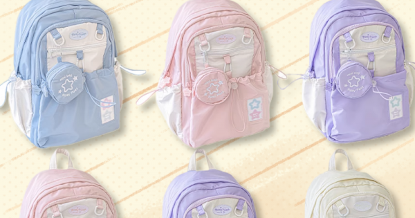 Rosy Posy Rucksack - Cute Kawaii Drawstring Backpack, 16 Zoll Laptop-tauglich